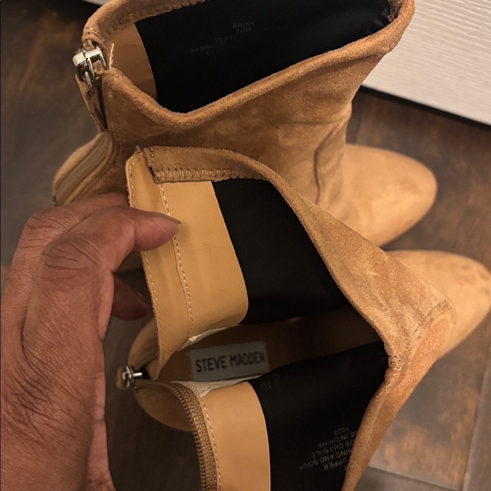 Tan Suede Ankle Boots by Steve Madden - Picture 4 of 5